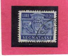 SAN MARINO 1945 SEGNATASSE DUE TASSE TAXE CENT. 20  (0,20) USATO USED - Timbres-taxe