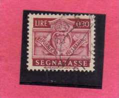 SAN MARINO 1945 SEGNATASSE DUE TASSE TAXE CENT. 30  (0,30) USATO USED - Postage Due