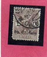 SAN MARINO 1924 SEGNATASSE VAGLIA DUE TASSE TAXE LIRE  2 TIMBRATO USED - Timbres-taxe