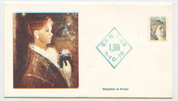 Sabine 1 Franc, Cachet Losange Vert, 1er Ocobre 1979, TRÈS BON ÉTAT, RARE - Storia Postale