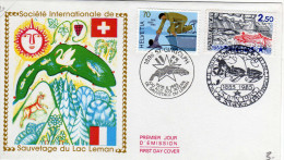 France Suisse: 1985 Fdc 100 Ans De La Société Internationale De Sauvetage Du Léman - Secourisme