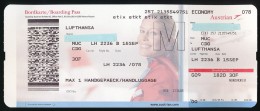 Titre De Transports, Boarding Pass : MUNICH - PARIS CHARLES DE GAULLE, Lufthansa, By Austrian Airlines, Classe Economy - Europe