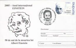 ALBERT EINSTEIN, SCIENTIST, SPECIAL COVER, 2005, ROMANIA - Albert Einstein