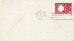 NEW YORK INTERNATIONAL FAIR, COVER STATIONERY, ENTIER POSTAUX, OBLIT FDC, 1964, USA - 1961-80