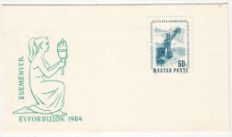 ANNIVERSARIES OF 1964, MINER'S DAY, EMBOISED SPECIAL COVER, 1964, HUNGARY - Covers & Documents