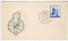 ANNIVERSARIES OF 1962, HUTYRA FERENC, DOCTOR, EMBOISED SPECIAL COVER, 1962, HUNGARY - Cartas & Documentos