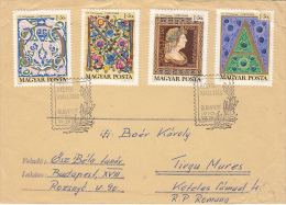 KING MATTHIAS CORVIN, FOLK MOTIFFS, STAMPS ON COVER, 1970, HUNGARY - Lettres & Documents