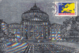 ROMANIAN ATHENEUM- BUCHAREST, CM, MAXICARD, CARTES MAXIMUM, SILVER, 1974, ROMANIA - Cartoline Maximum