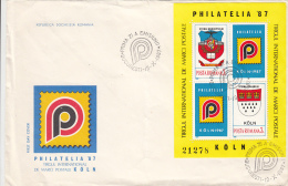 PHILATELIC EXHIBITION, COVER FDC, 1987, ROMANIA - FDC