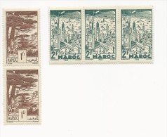 2 Series De 2 Et 3   TIMBRES  1939/42 Neufs : Les Cedres Et 2 F Verts  Modéle Dd - Oblitérés