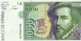 BILLETE ESPAÑA 1000 PESETAS 1992  PLANCHA - [ 4] 1975-…: Juan Carlos I.