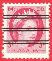 Canada # 339p - 3  Cents - Mint - Dated  1954 - Queen Elizabeth II / Reine Elizabeth II - Unused Stamps