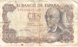 BILLETE ESPAÑA  - 100 PESETAS  1970 - [ 4] 1975-…: Juan Carlos I.