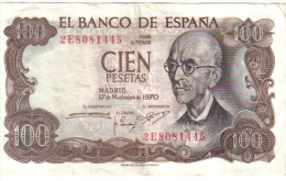 BILLETE ESPAÑA  - 100 PESETAS  1970 - [ 4] 1975-…: Juan Carlos I.