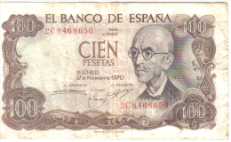 BILLETE ESPAÑA  - 100 PESETAS  1970 - [ 4] 1975-… : Juan Carlos I