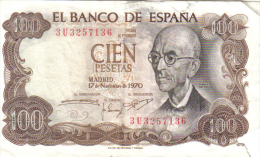 BILLETE ESPAÑA  - 100 PESETAS  1970 - [ 4] 1975-… : Juan Carlos I