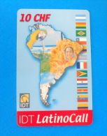 IDT Latino Card 10.CHF (Switzerland Prepaid Card) Parrot Ara Perroquet Papagei Loro Pappagallo Bird Oiseau Uccello Vogel - Papegaaien & Parkieten
