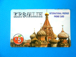 KREMLIN $5 ( Usa Internationlal Prepaid Card ) ** MOSCOW - RUSSIA RELATED CARD ** GSM Remote Prepayee Carte - Otros & Sin Clasificación