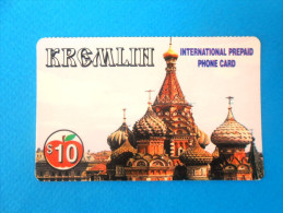 KREMLIN $10 ( Usa Internationlal Prepaid Card ) ** MOSCOW - RUSSIA RELATED CARD ** GSM Remote Prepayee Carte - Andere & Zonder Classificatie