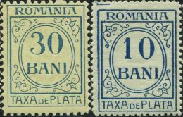 RA0024 Romania 1911 Postage Due Stamps 2v MNH - Ongebruikt