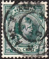 1891  Prinses Wilhelmina Hangend Haar 22½ Cent Donkergroen NVPH 41 - Usati