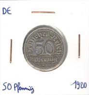 50 Reichspfennig Allemagne / Germany 1920 - 50 Renten- & 50 Reichspfennig