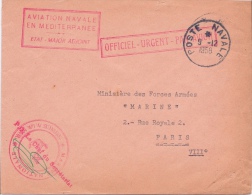 FRANCE - LETTRE AVIATION NAVALE EN MEDITERRANÉE - POSTE NAVALE 1958 - 1927-1959 Lettres & Documents