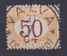 Italy 1870 Mi. 9     50 C Porto Postage Due Segnatasse Deluxe Cancel VALVA !! (2 Scans) - Taxe