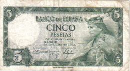 ESPAÑA //  -- 5 PESETAS ( 1954 ) -- VF -- - 5 Peseten