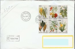1992 VATICANO -FLORA DAL NUOVO MONDO - USATI SU BUSTA  - VA020/14 - Used Stamps