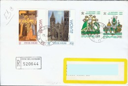 1993 VATICANO -EUROPA + S. GIOVANNI NEPOMUCENO - USATI SU BUSTA  - VA022/14 - Oblitérés