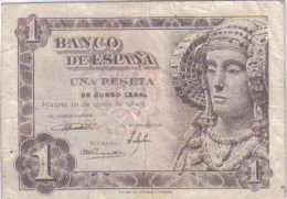 BILLETES - 1 PESETA - 1948 - 1 PESETA LA DAMA DE ELCHE - Autres & Non Classés