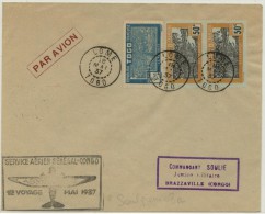 1er Voyage Aérien Togo Lomé Brazzaville Daté Du 18 Mai 1937 (saulgrain 08a) - Covers & Documents