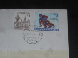 LETTRE TCHEQUIE TCHEQUE CESKA AVEC YT 14 ET 166 - CESKE BUDEJOVICE - SPORT SKI BOB - - Covers & Documents