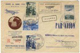 Env. Journée Du Timbre 1950 Datée Du 11/3/50  25e Anniversaire De La 1ère Ligne Aérienne Casablanca-Dakar - Storia Postale