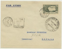 PA3 Sur Env. De Conakry Datée Du 9/7/43 Pour Douala + Contrôle Postal+flamme - Sonstige & Ohne Zuordnung