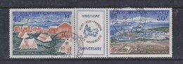 TAAF PA 26A TRIPTYQUE AVEC VIGNETTE CENTRALE PORT AUX FRANÇAIS OBL - Usados