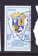 TAAF  N° 15 20F BLEU BLEU PALE ET JAUNE ARMOIRIES OBL - Usati