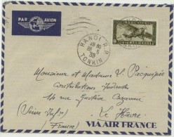 N°A8A Sur Env  D'Hanoi Datée Du 26-5-40 Pour Le Havre - Guerra De Indochina/Vietnam
