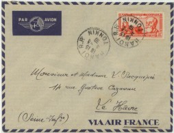 N°A15 Sur Env  D'Hanoi Datée Du 3-3-39 Pour Le Havre - Guerre D'Indochine / Viêt-Nam