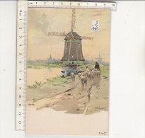 PO8031C# PAESI BASSI - OLANDA - HOLLAND - EDAM - MULINI A VENTO - WINDMILL - ILLUSTRATORI No VG - Edam