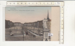 PO8135C# TORINO - PONTE DI PIETRA SUL PO - PIAZZA VITTORIO EMANUELE - VIA PO - TRAMWAY - Acquerellata No VG - Plaatsen & Squares