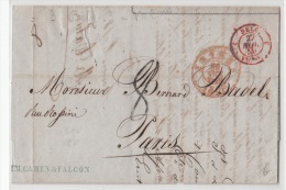 BELGIUM USED COVER 18/11/1850 ANVERS VERS PARIS - 1830-1849 (Independent Belgium)