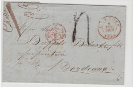 BELGIUM USED COVER 09/02/1855 LOUVAIN VERS BORDEAUX - 1830-1849 (Onafhankelijk België)