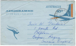 AUSTRALIA - 1968 - Air Mail - Aerogramme 10c - Viaggiata Da Leongatha Per Bognor Regis, England - Aérogrammes