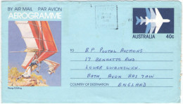 AUSTRALIA - 1985 - Air Mail - Aerogramme 40c Hang-Gliding - Viaggiata Da Adelaide Per Bath, England - Aérogrammes