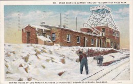 Snow Scene In Summer Time On The Summit Of Pikes Peak Colorado Springs Colorado 1936 - Colorado Springs