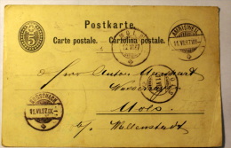 Switzerland H & G # 12, Pse Postal Card, Used, Issued 1879 - Storia Postale