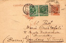 1925   CARTOLINA CON ANNULLO ROMA + GARDONE BRESCIA - Interi Postali