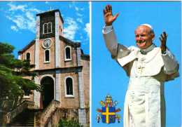 974 - ILE DE LA REUNION  - Ile Bourbon -  EGLISE DU BOIS DE NEFLES A SAINT PAUL  LORS VENUE DU PAPE JEAN PAUL DEUX - Reunión